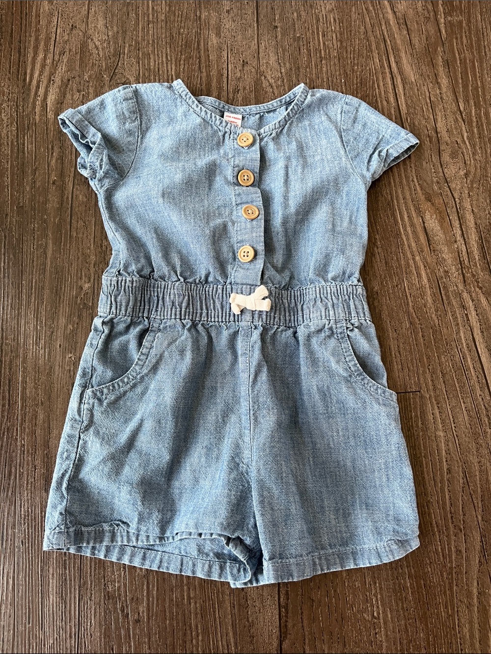 Joe Fresh Light Blue Denim Romper Toddler Girl 2T